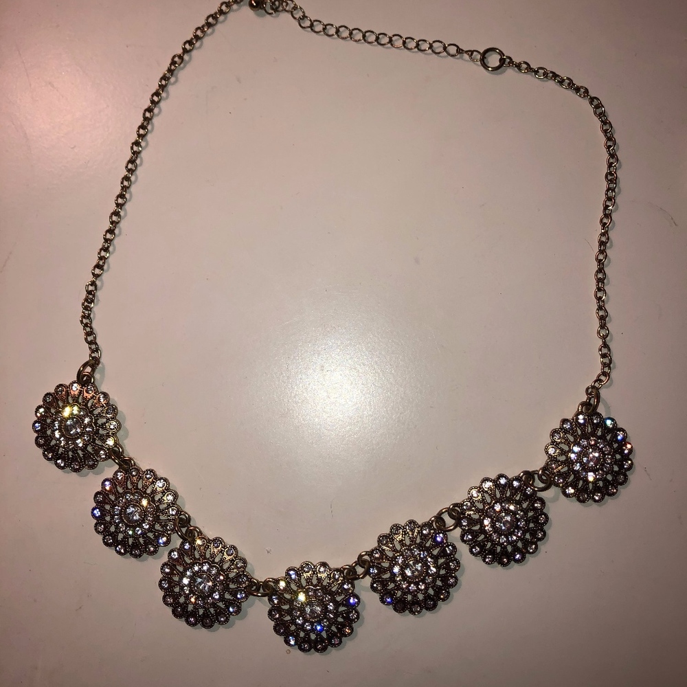 Silver and gold statement necklace